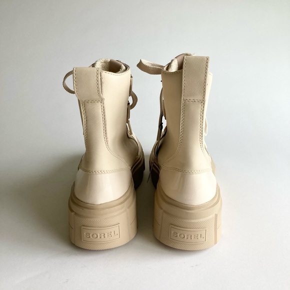 New Sorel Bleached Ceramic Patent Leather Waterproof Combat Boots size 9 - Picture 13 of 15